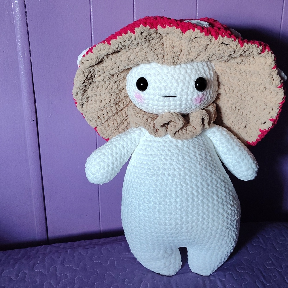 Plush Mushroom Doll - White and Tan Cute Stuffed Toy